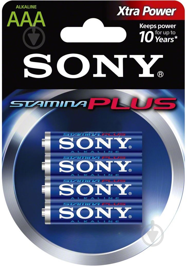 Батарейка Sony Stamina Plus AAA (мизинчиковые) 4 шт. (30703022) - фото 1