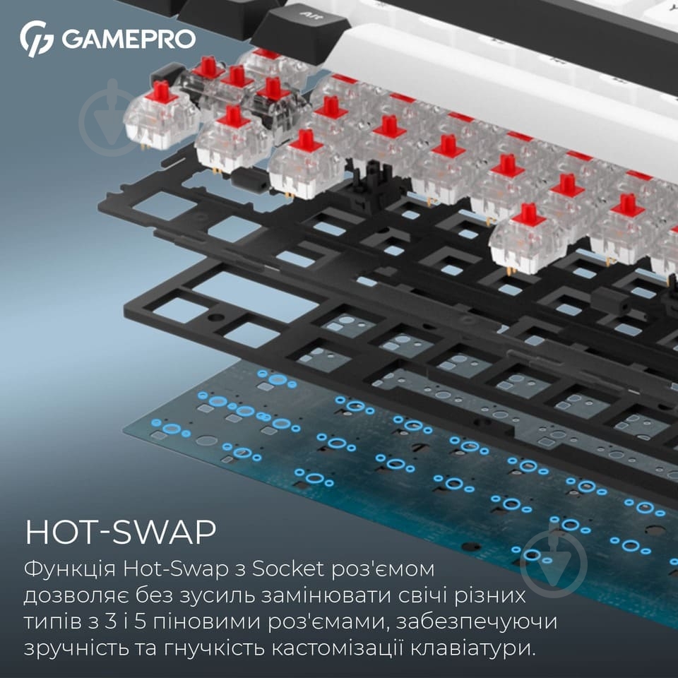 Клавиатура беспроводная GamePro MK210B Pro (MK210B Pro) Asgard Valhalla black - фото 10