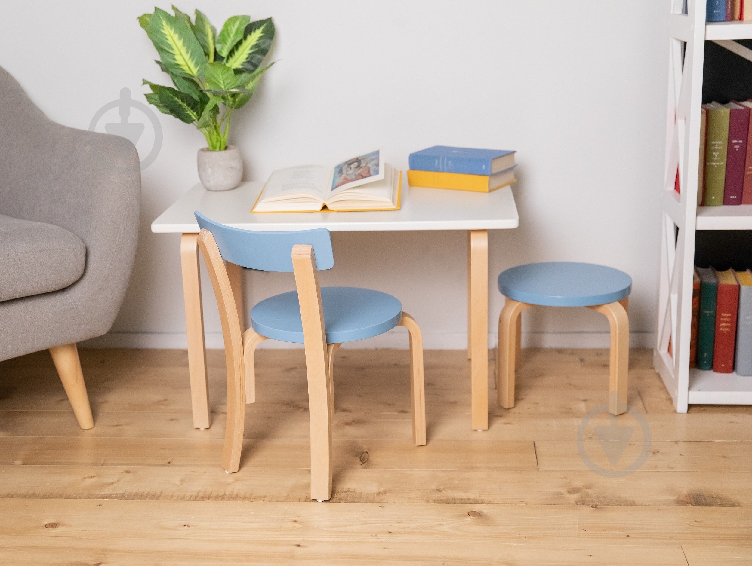 Стульчик для детей бук/голубой - фото 9