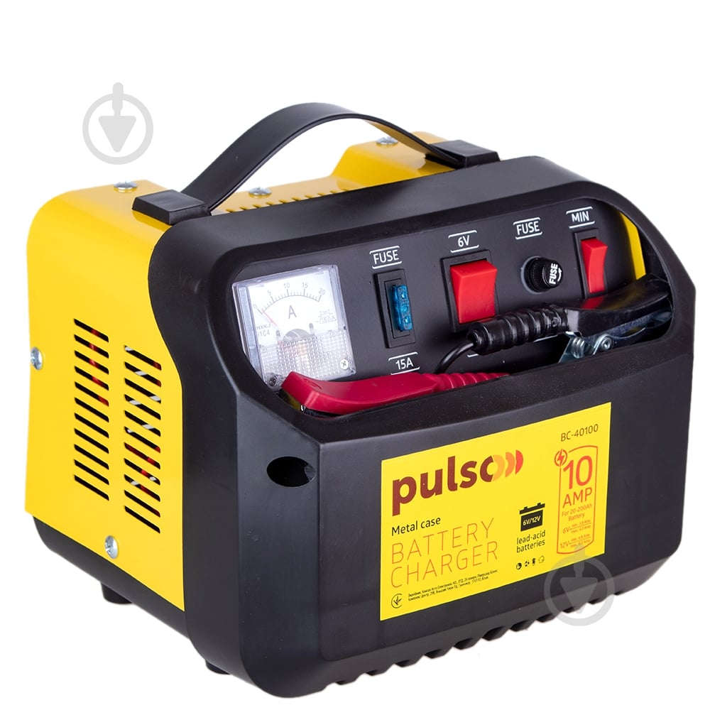 Автомобильное зарядное устройство трансформаторное PULSO 10 А 200 А/год (BC-40100 (4)) - фото 1