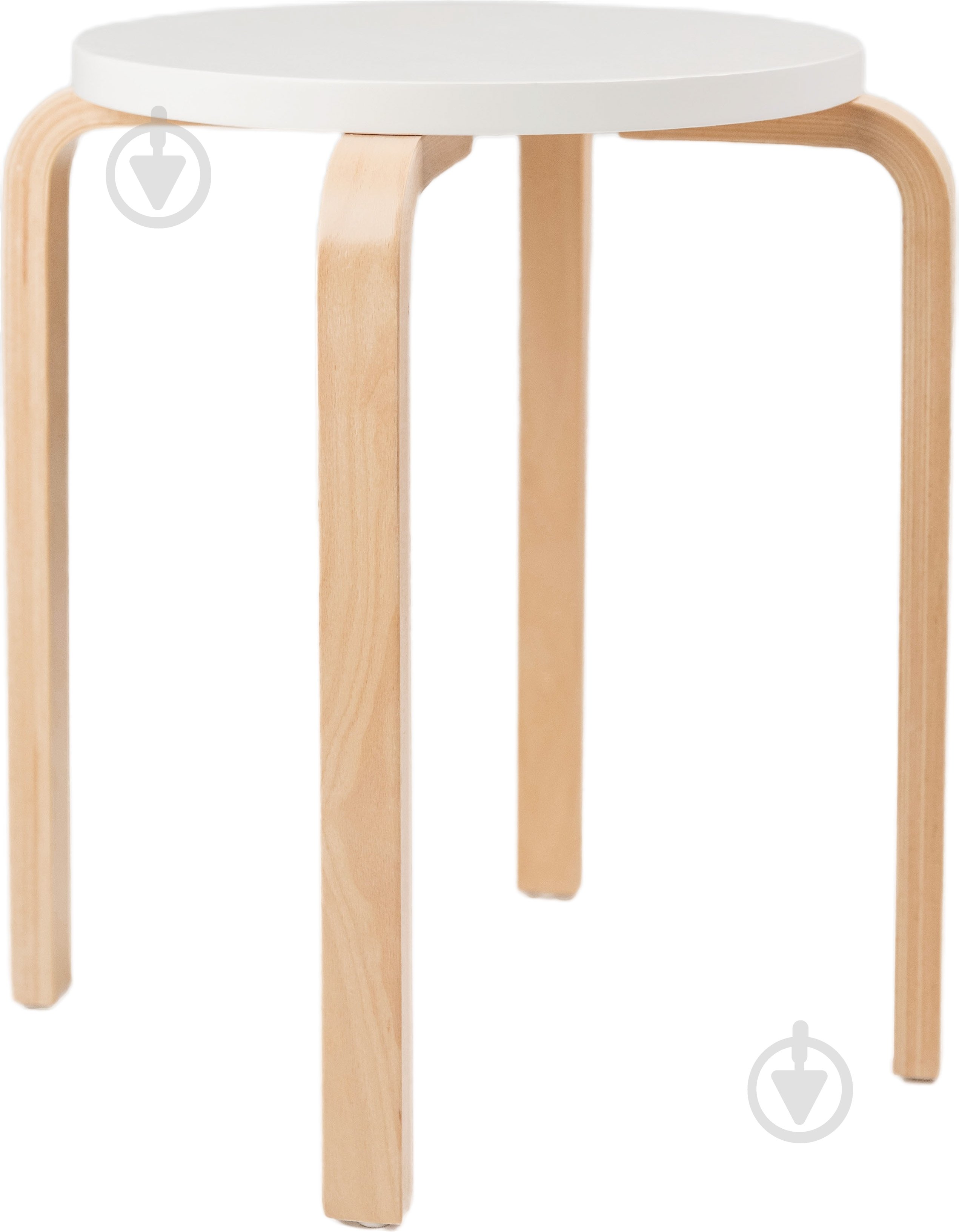 Табурет деревянный бук коричневый / белый - фото 1