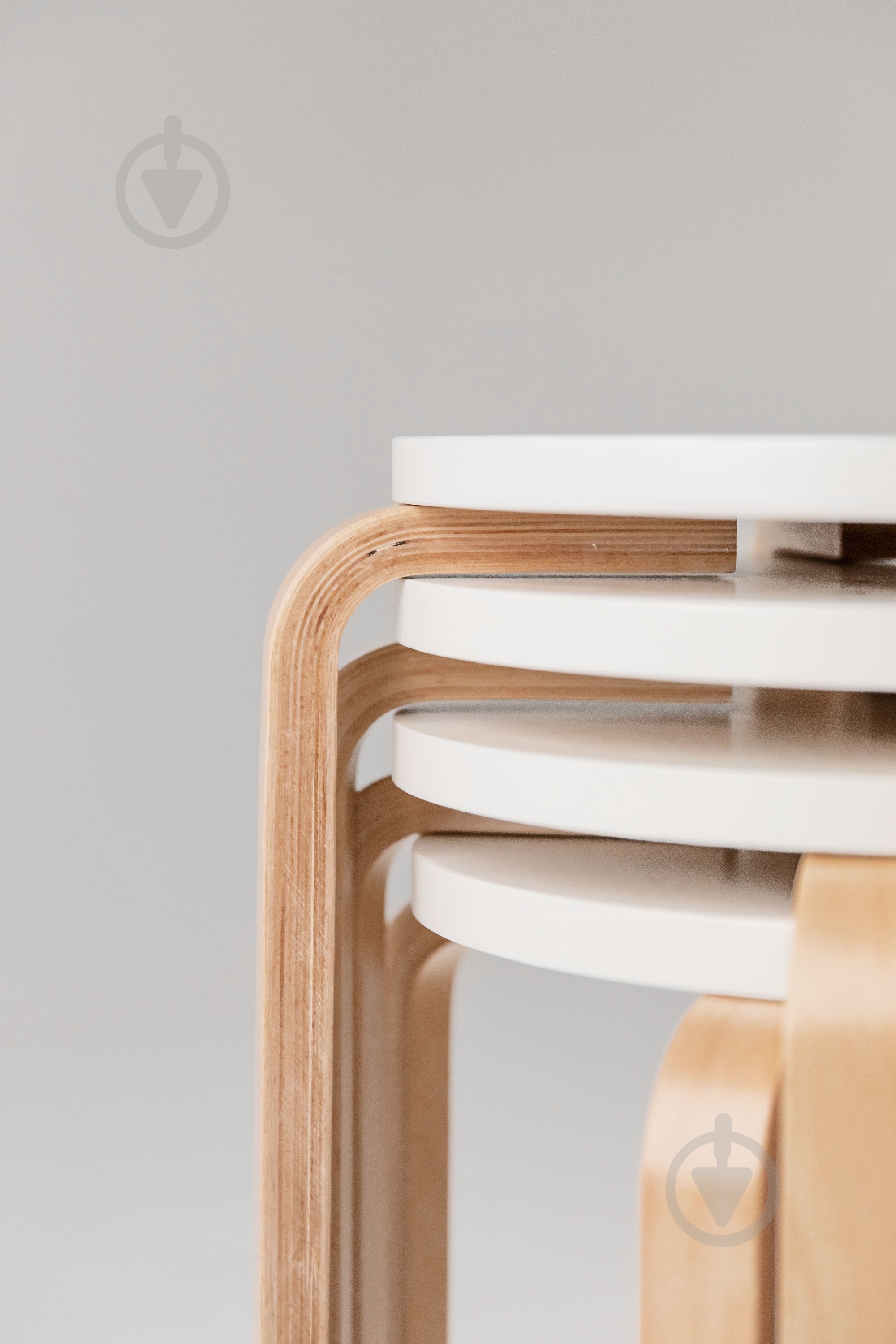 Табурет деревянный бук коричневый / белый - фото 4