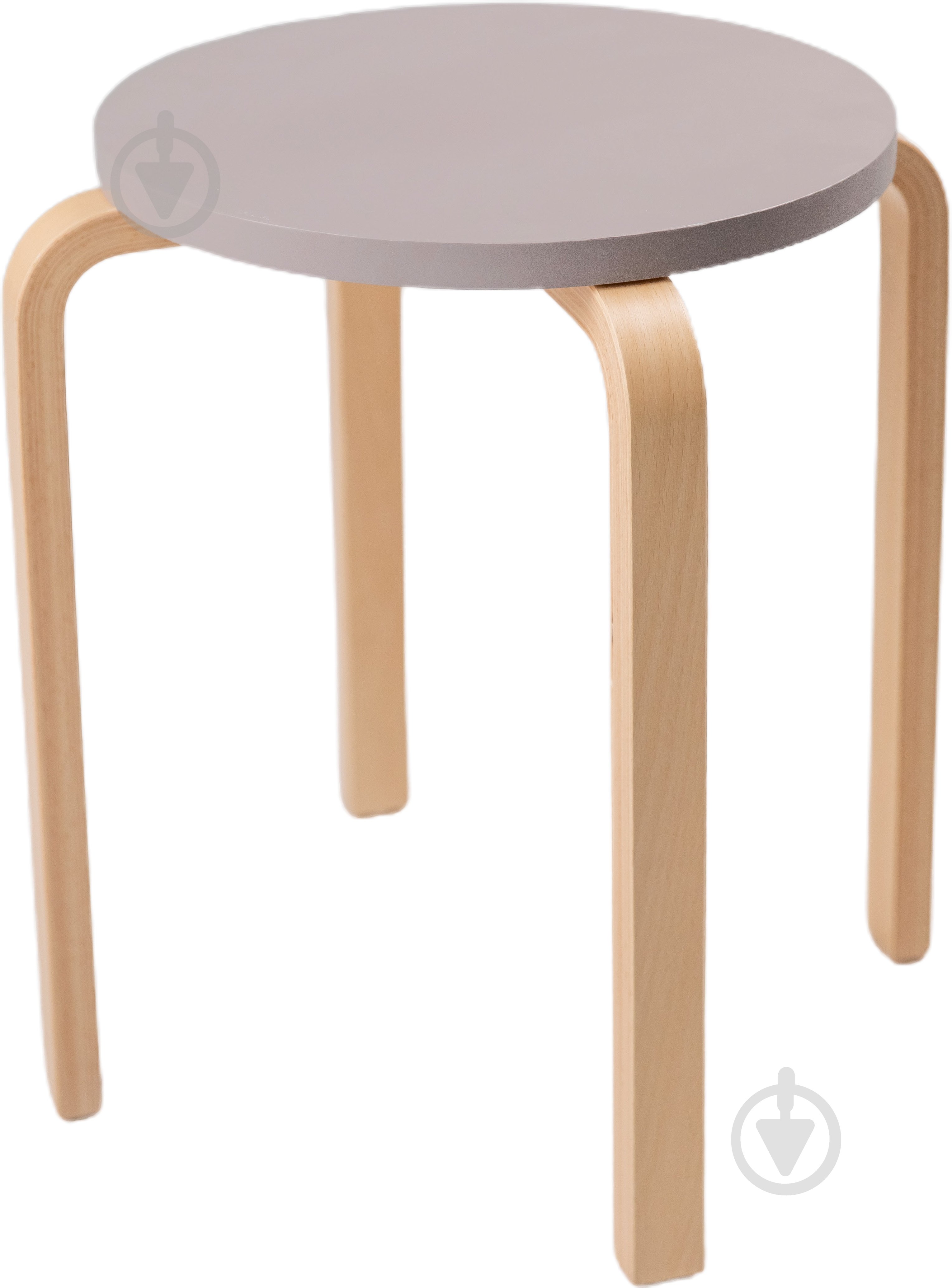 Табурет деревянный 460х350х350 коричневый / серый - фото 1