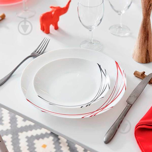 Сервиз столовый Arcopal Domitille noir 18 пр.белый P3364 - фото 2