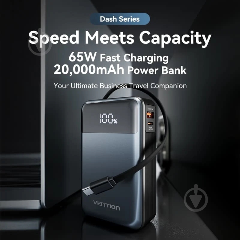 Повербанк Vention 20000 mAh black (FHYB0) - фото 4