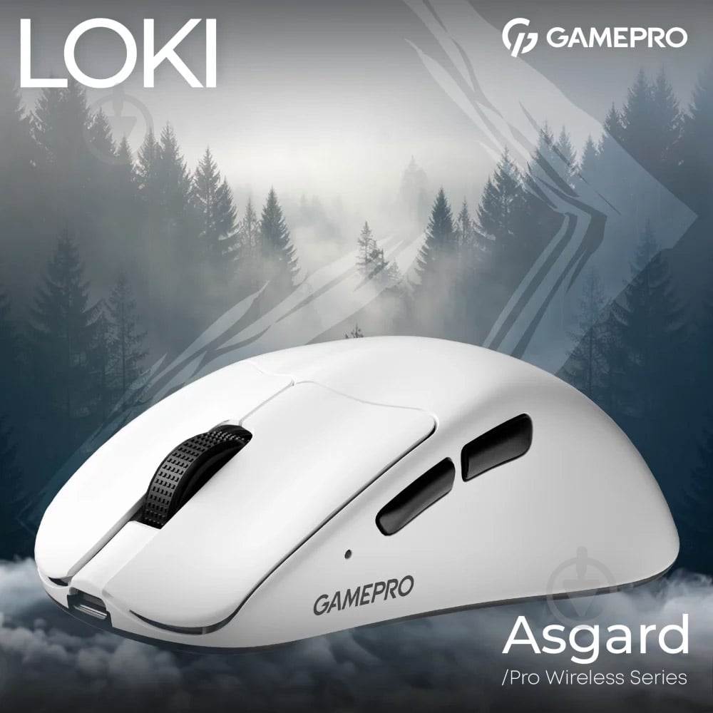 Мишка бездротова GamePro Asgard Surt white (GM017W) - фото 2 Мишка бездротова GamePro Asgard Surt white (GM017W) - фото 2