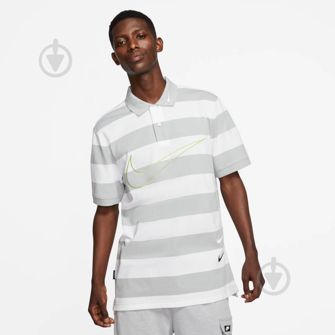 Поло Nike M NSW SWOOSH POLO SS KNT CJ4909-077 р.XS серый - фото 4