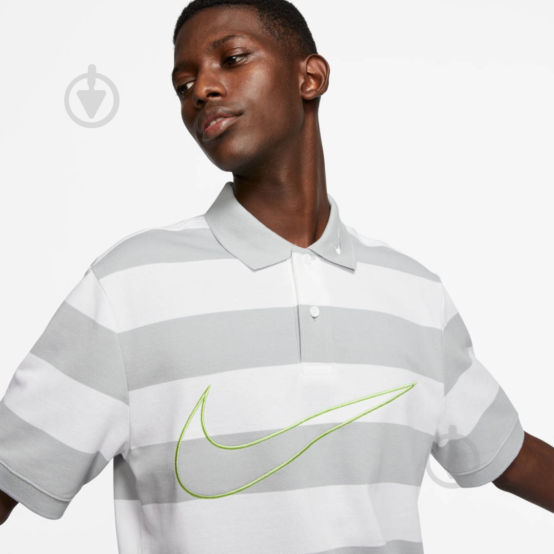 Поло Nike M NSW SWOOSH POLO SS KNT CJ4909-077 р.XS серый - фото 6