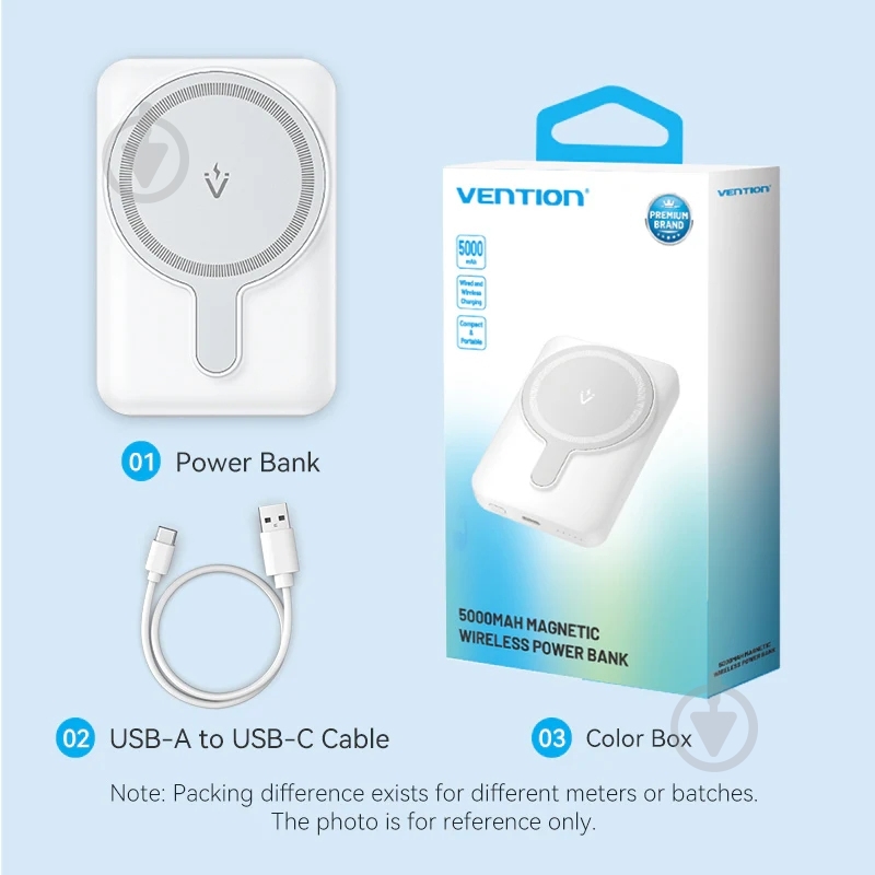 Повербанк Vention 5000 mAh white (FHSW0) - фото 3