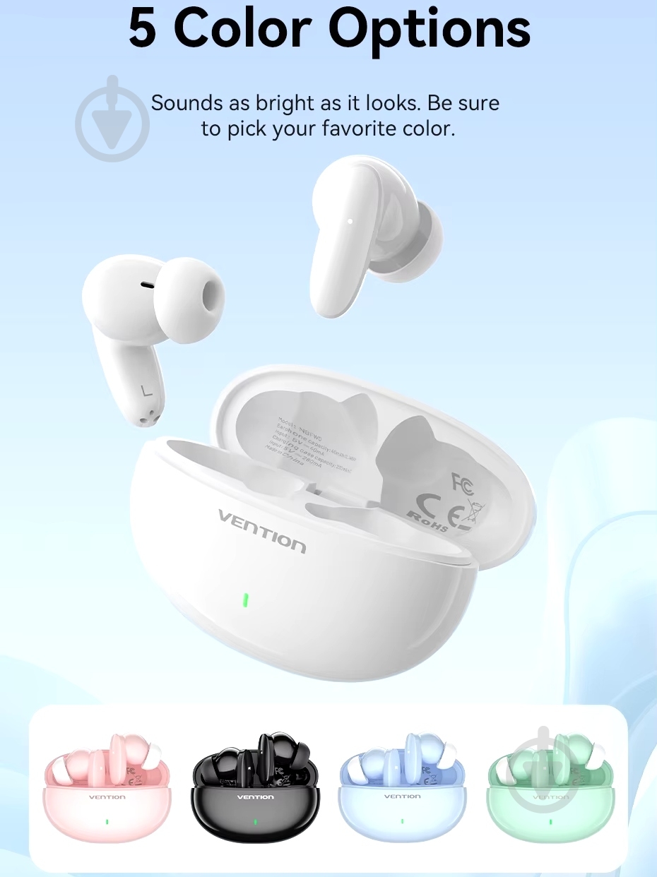 Гарнитура Vention Elf Earbuds E01 black (NBFB0) - фото 4