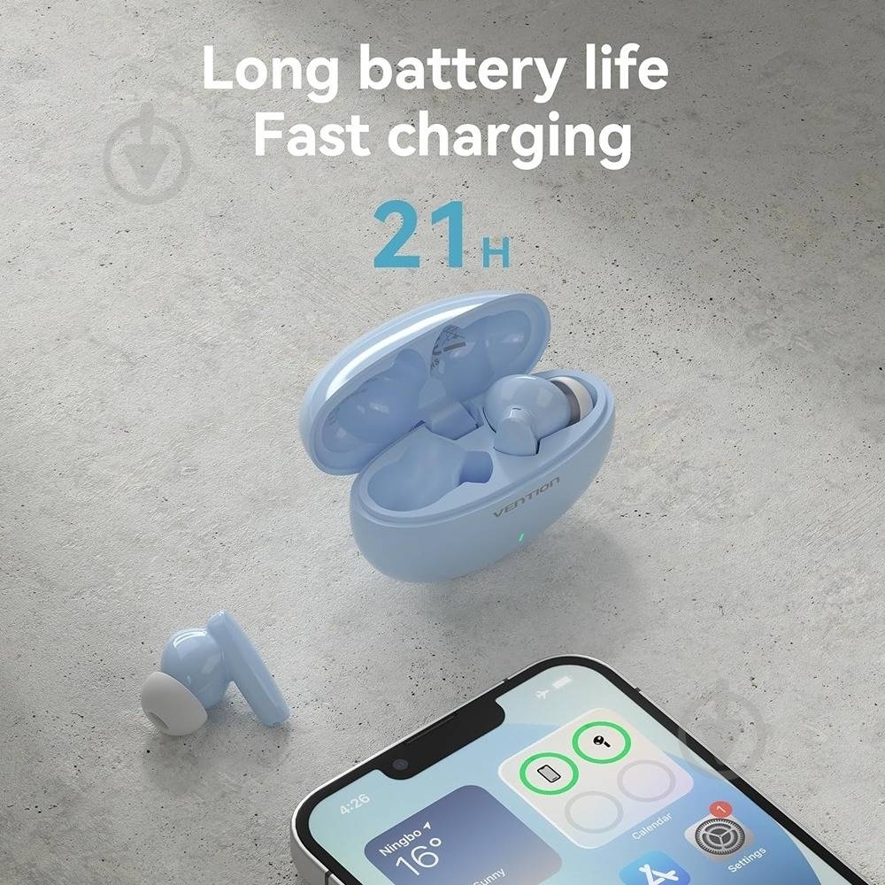 Гарнитура Vention Elf Earbuds E01 blue (NBFS0) - фото 5