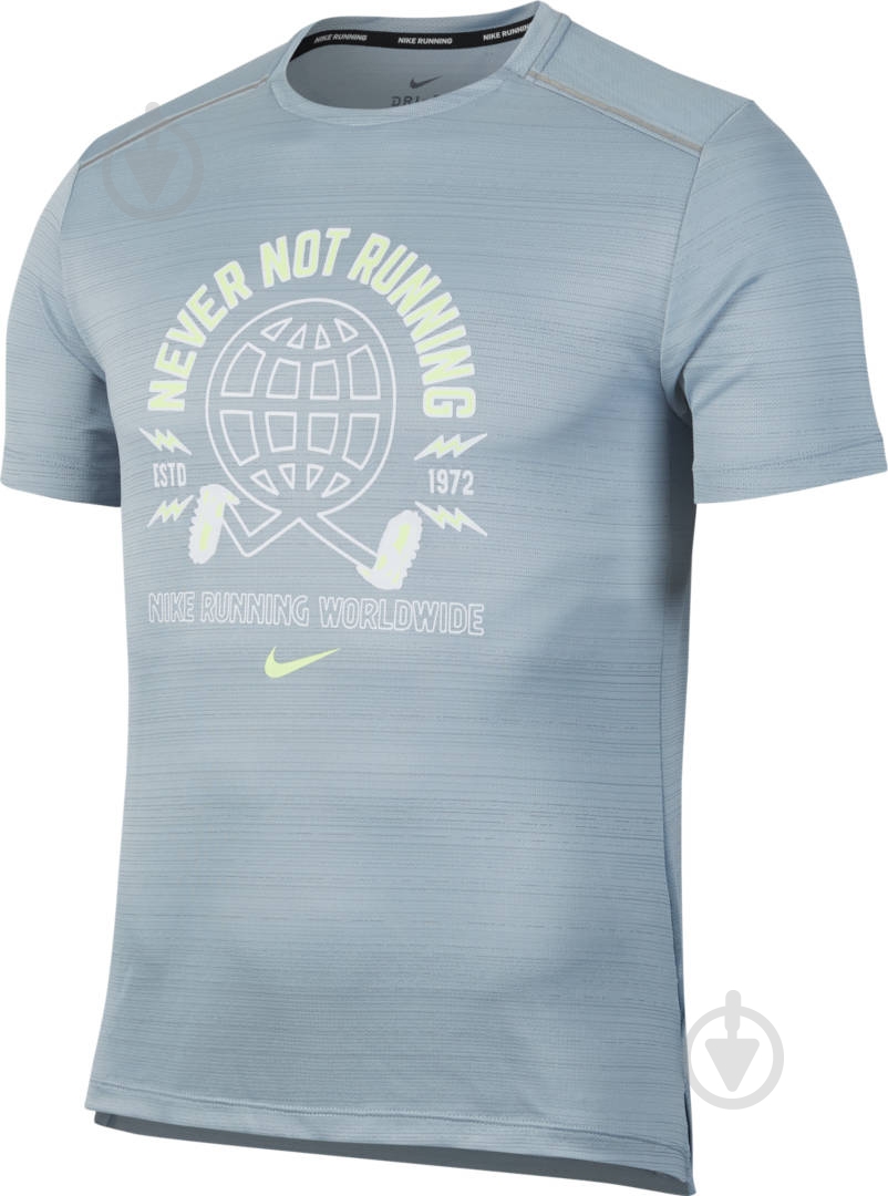 Футболка Nike M NK MILER SS WILD RUN GX PO CJ5403-464 р.2XL серый - фото 1