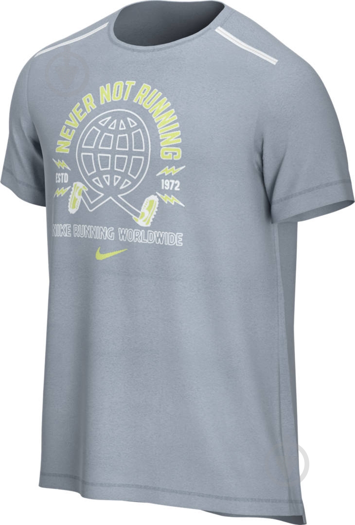 Футболка Nike M NK MILER SS WILD RUN GX PO CJ5403-464 р.2XL серый - фото 3