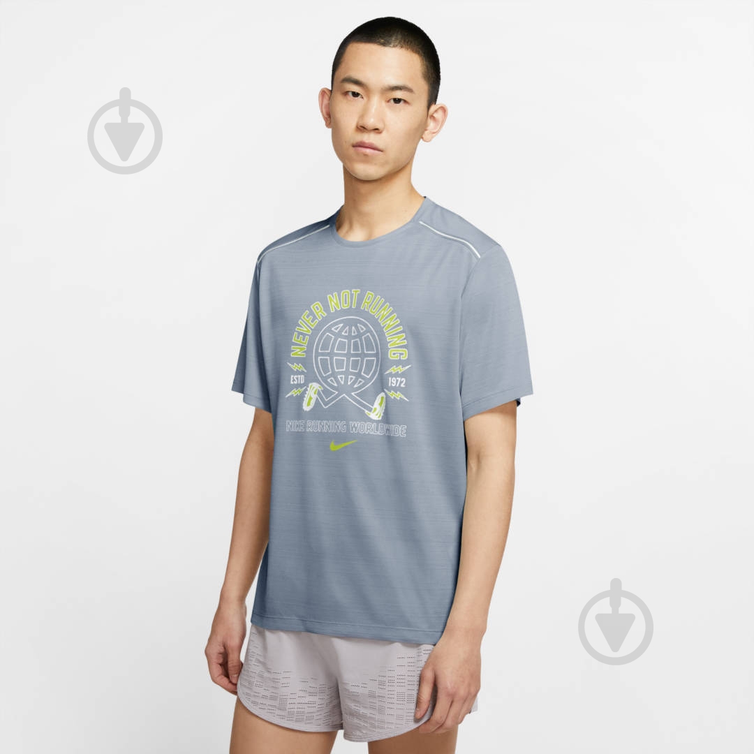 Футболка Nike M NK MILER SS WILD RUN GX PO CJ5403-464 р.2XL серый - фото 4