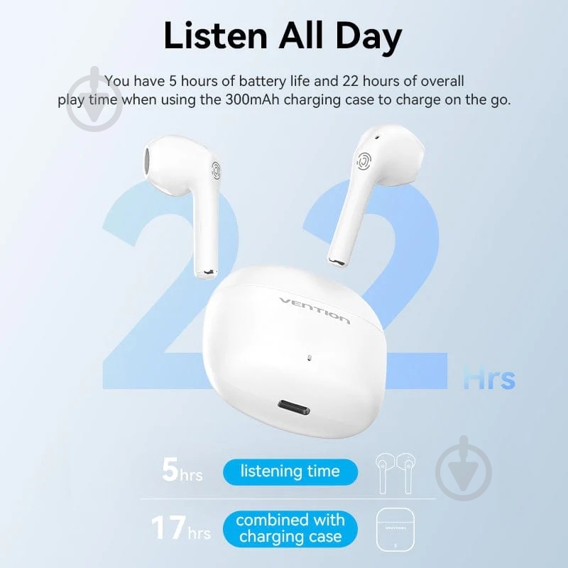 Гарнитура Vention Elf Earbuds E02 white (NBGW0) - фото 8