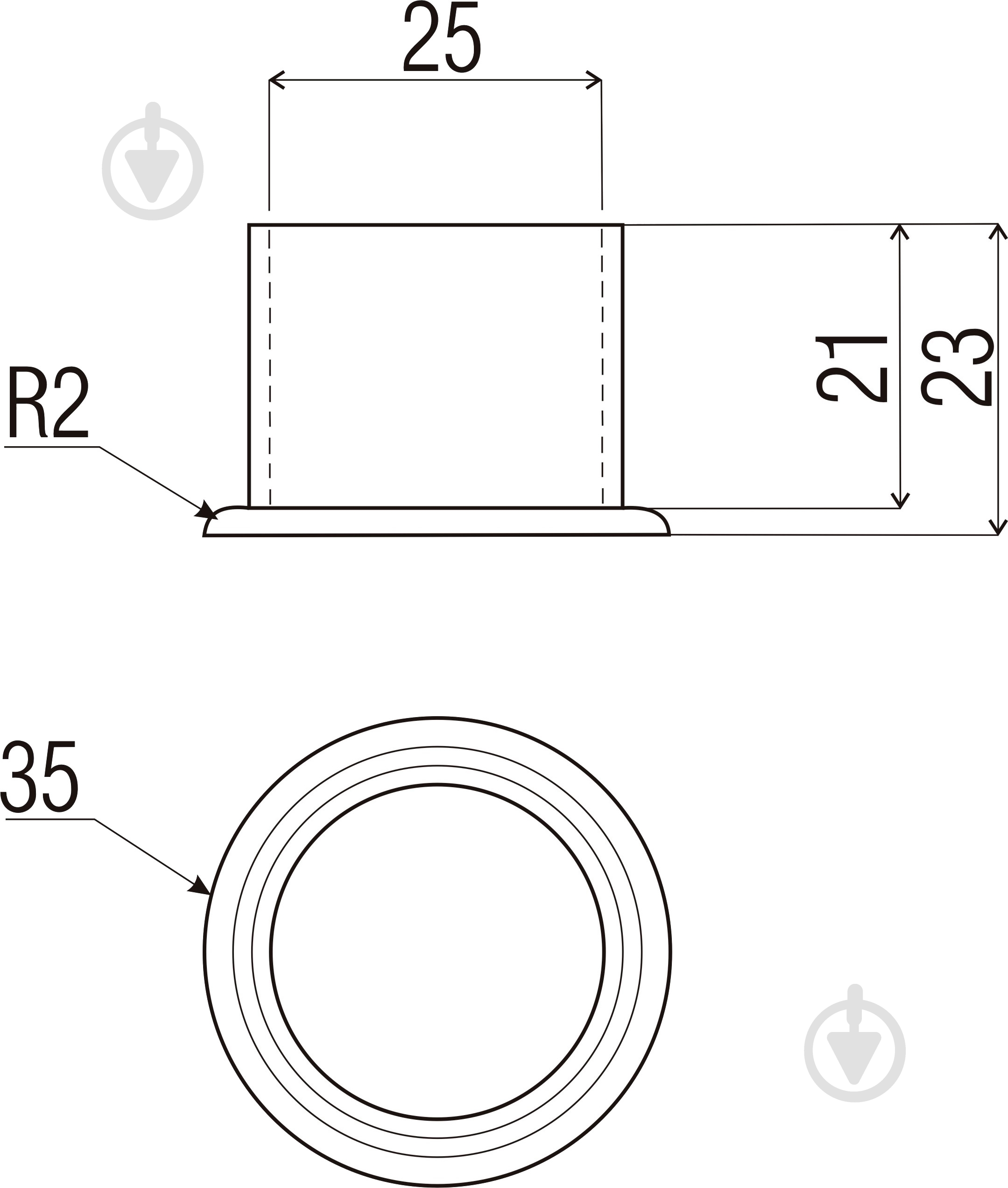 Заглушка DC для трубы d25 мм R-15 внешняя - фото 4