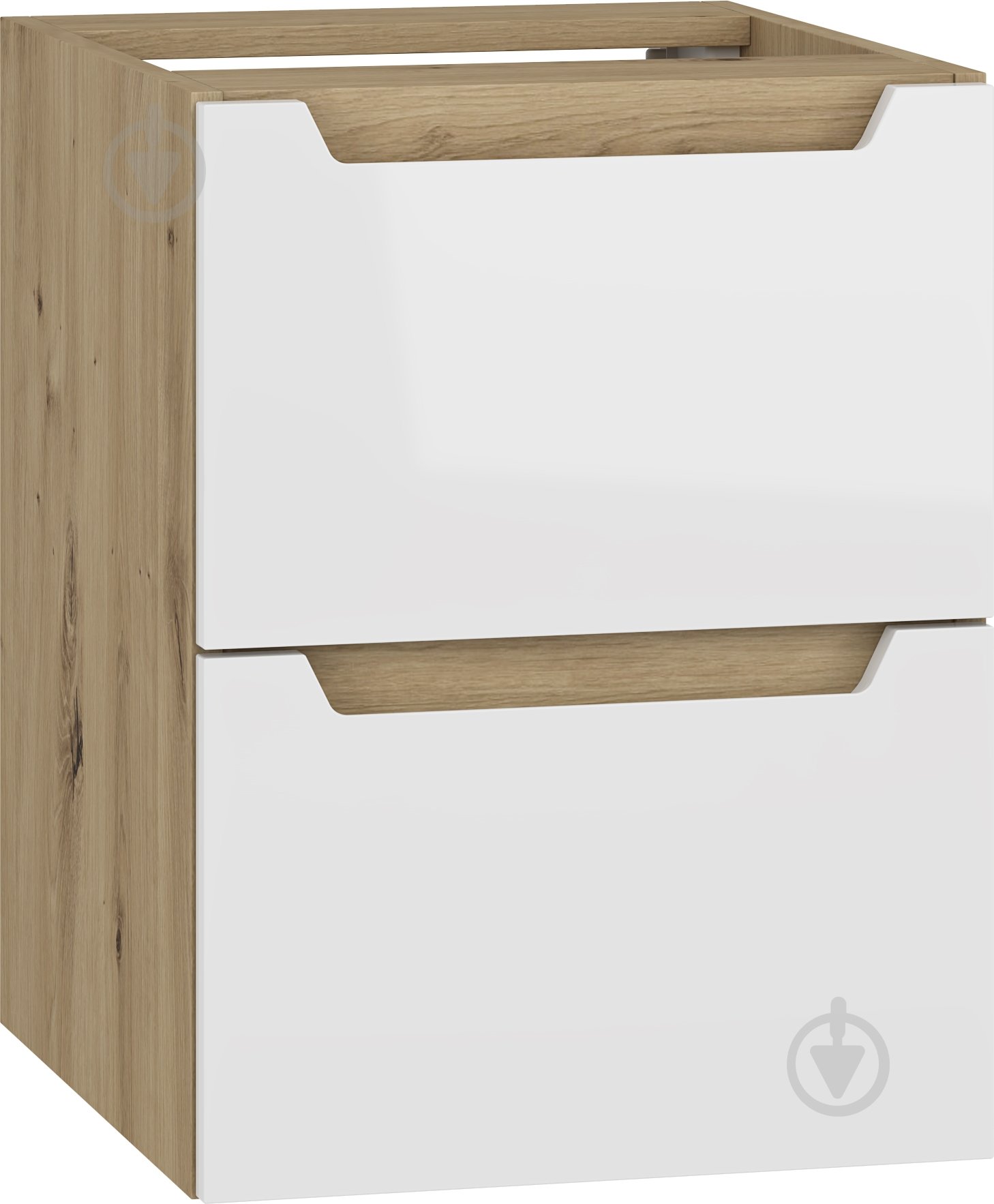 Тумба подвесная Грейд нижняя с ящиками Q-25 (1+1) 400х530х464 МС Дакота дуб артизан/фасад МДФ белая эмаль - фото 1 Тумба подвесная Грейд нижняя с ящиками Q-25 (1+1) 400х530х464 МС Дакота дуб артизан/фасад МДФ белая эмаль - фото 1