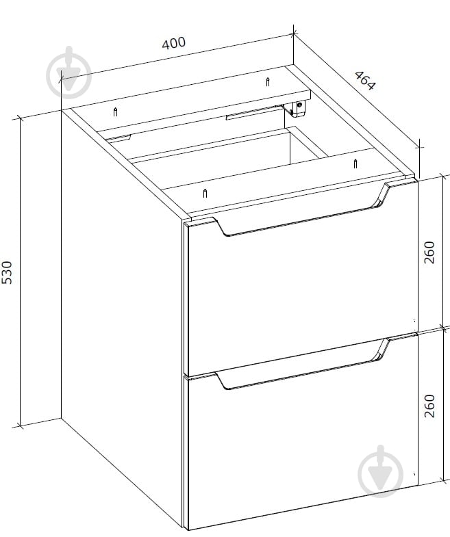 Тумба подвесная Грейд нижняя с ящиками Q-25 (1+1) 400х530х464 МС Дакота дуб артизан/фасад МДФ белая эмаль - фото 2 Тумба подвесная Грейд нижняя с ящиками Q-25 (1+1) 400х530х464 МС Дакота дуб артизан/фасад МДФ белая эмаль - фото 2