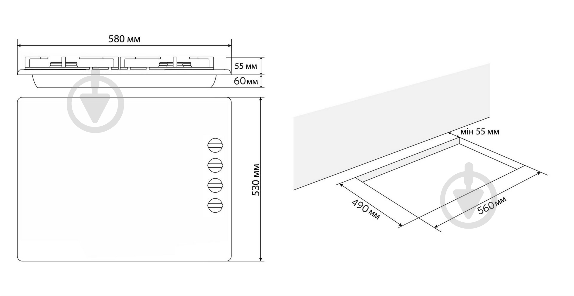Варочная поверхность газовая Jantar HMR 60 IS EF - фото 12