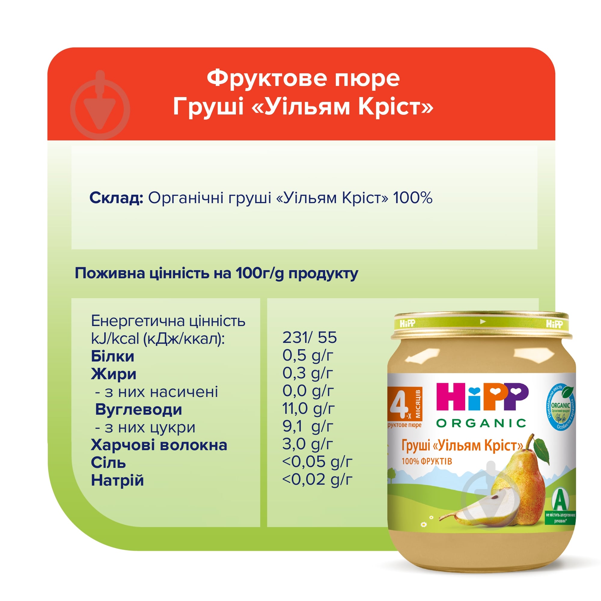 Пюре Hipp Груши Уильям Крист 125 г 9062300102083 - фото 5 Пюре Hipp Груши Уильям Крист 125 г 9062300102083 - фото 5