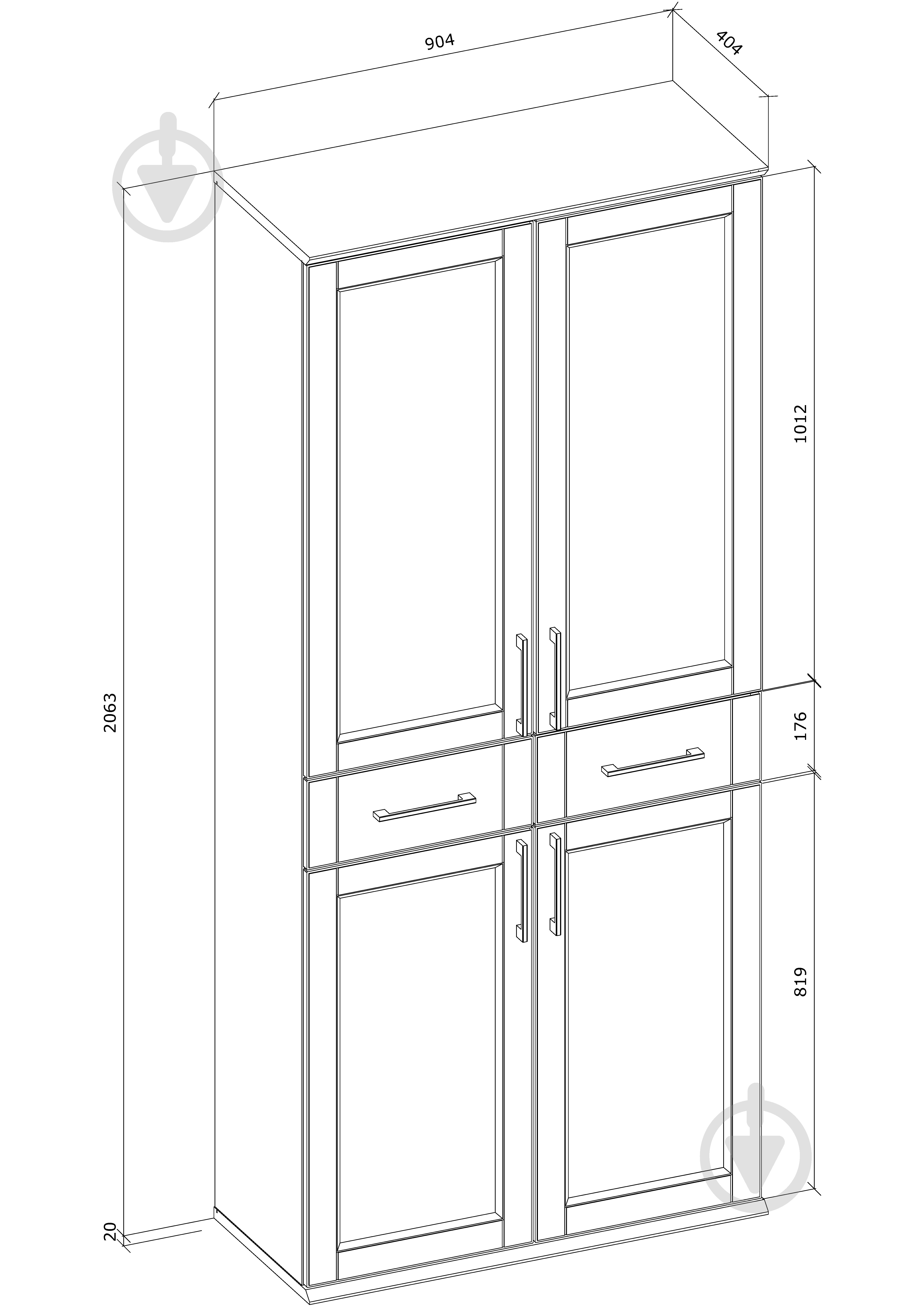 Шафа Грейд Гранд 904х2063х404 мм графіт сірий/дуб крафт золотий/мусон софтач - фото 4