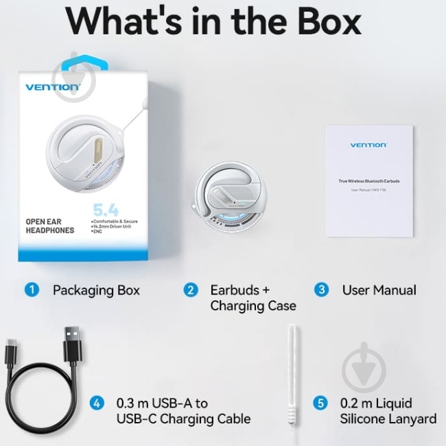 Гарнітура Vention OpenBeat O12 white (NBUW0) - фото 2 Гарнітура Vention OpenBeat O12 white (NBUW0) - фото 2