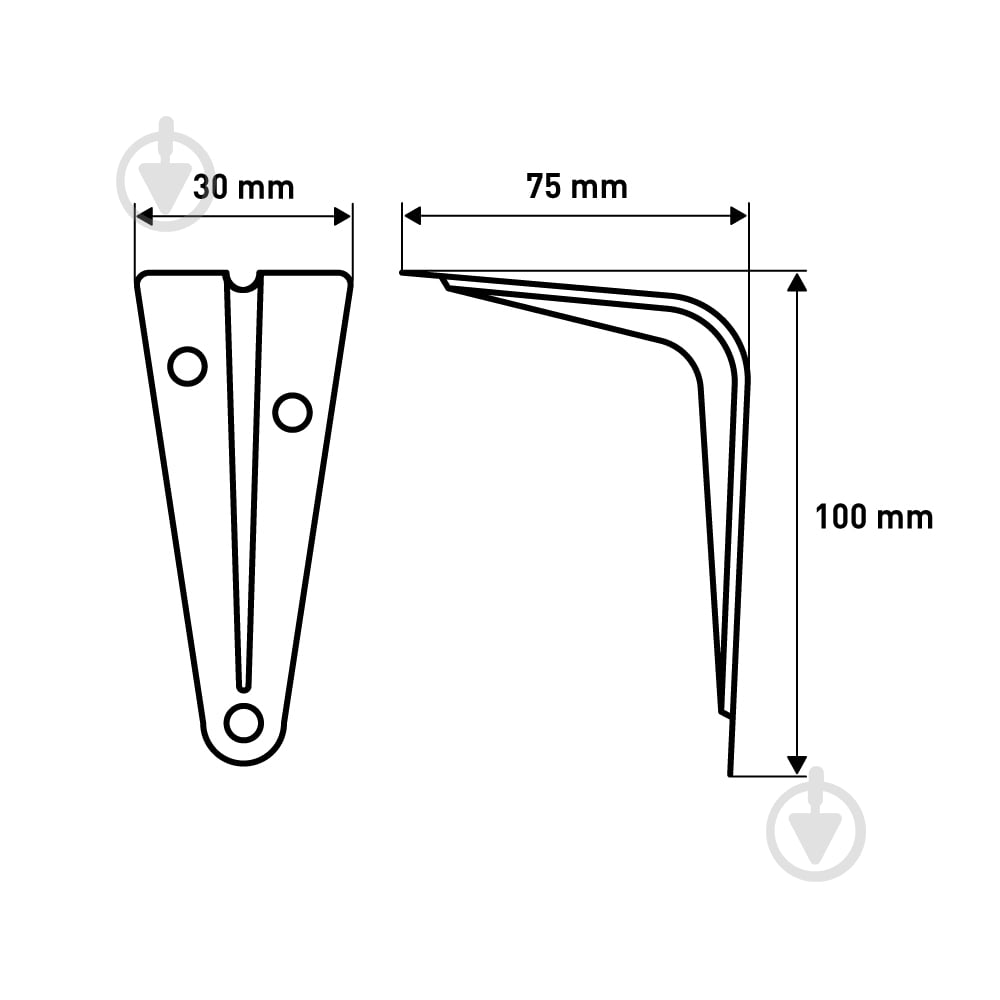 Кронштейн Larvij L77000GY практичный 75х100 мм серый - фото 7