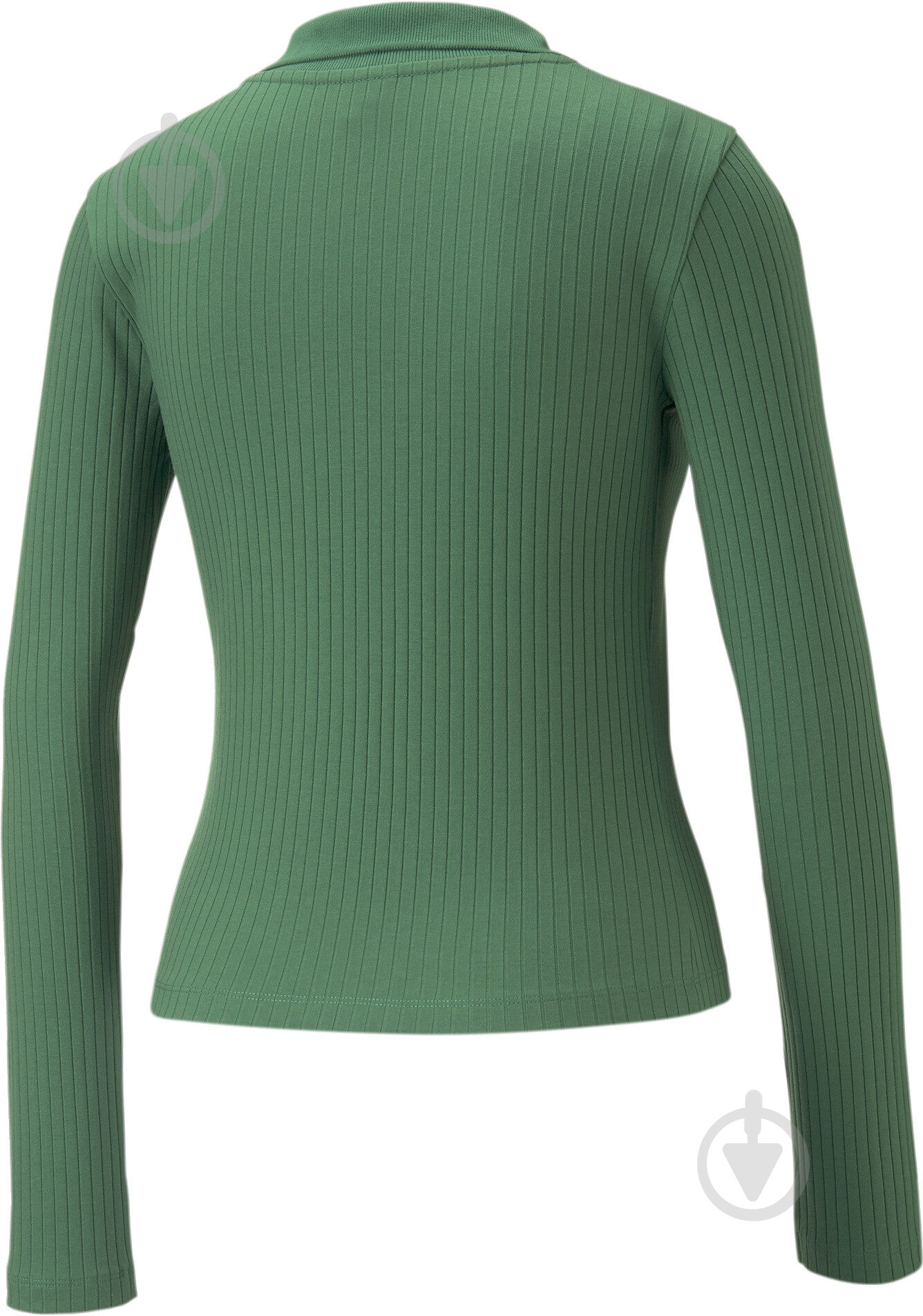 Футболка Puma CLASSICS RIBBED V-COLLAR LS SLIM TOPACT 53805537 р.XS зелений - фото 2 Футболка Puma CLASSICS RIBBED V-COLLAR LS SLIM TOPACT 53805537 р.XS зелений - фото 2