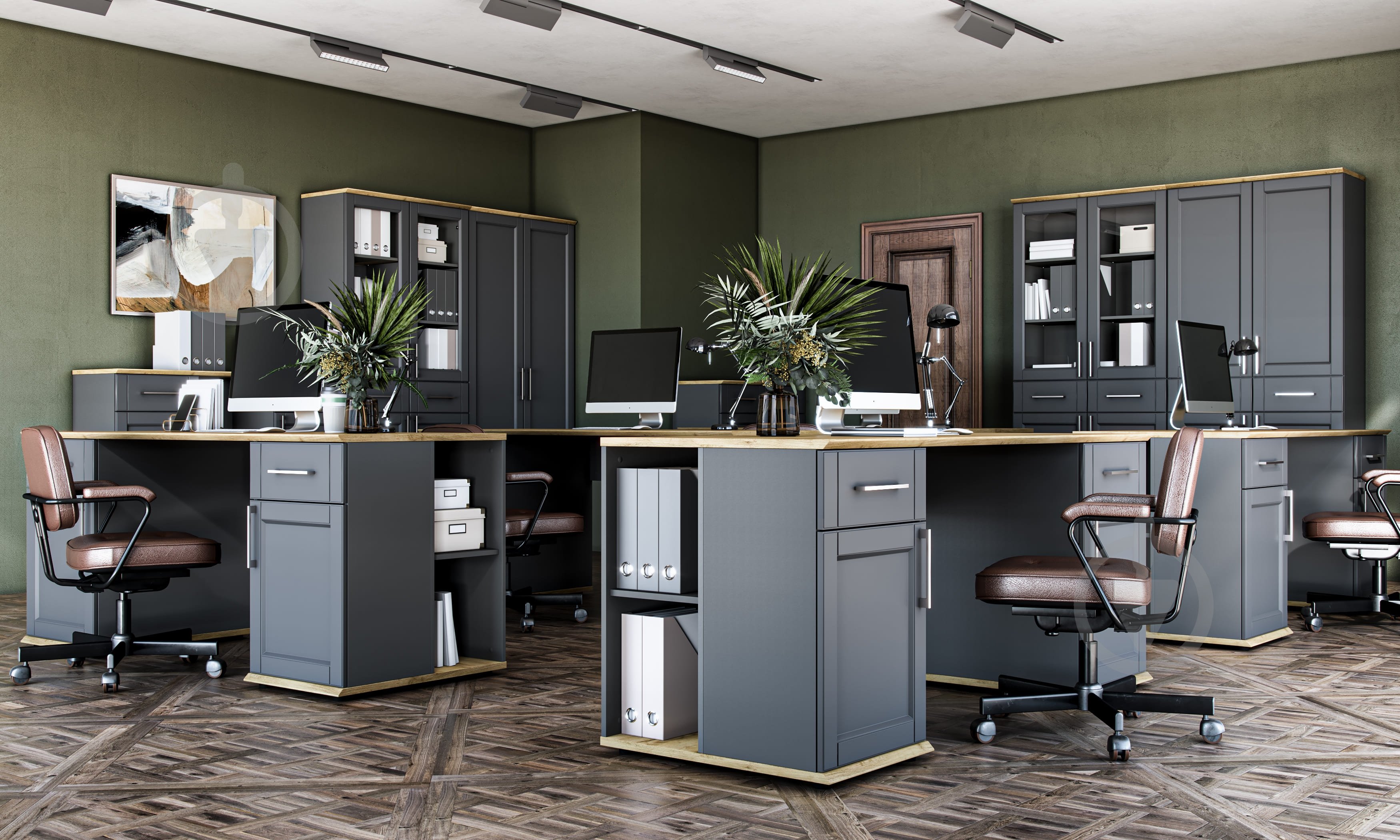 Шкаф для одежды Грейд Гранд 904х2063х404 мм графит серый/дуб крафт золотой/муссон софтач - фото 2