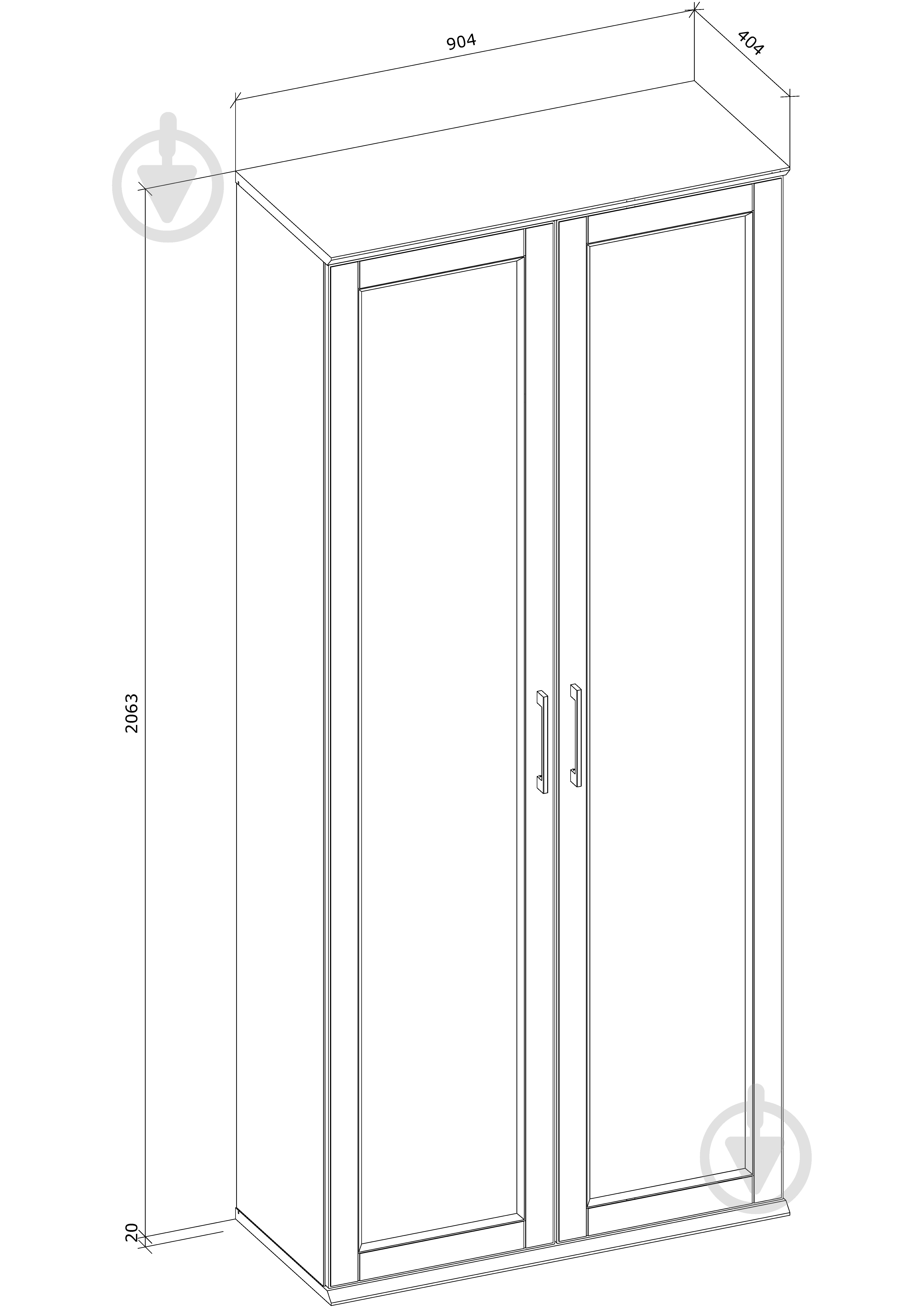 Шкаф для одежды Грейд Гранд 904х2063х404 мм графит серый/дуб крафт золотой/муссон софтач - фото 4
