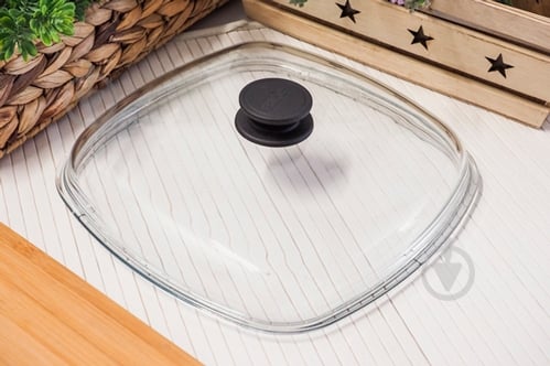 Крышка стеклянная Biol высокая квадратная 28 см КС280 - фото 3