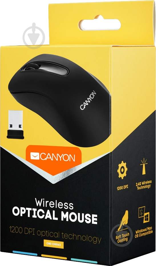 Мышь Canyon CNE-CMSW2 black - фото 2