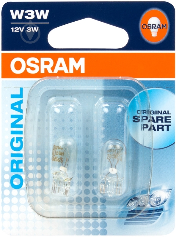 Автолампа накаливания Osram Original W3W 3 Вт 2 шт.(2821-02B) - фото 2 Автолампа накаливания Osram Original W3W 3 Вт 2 шт.(2821-02B) - фото 2