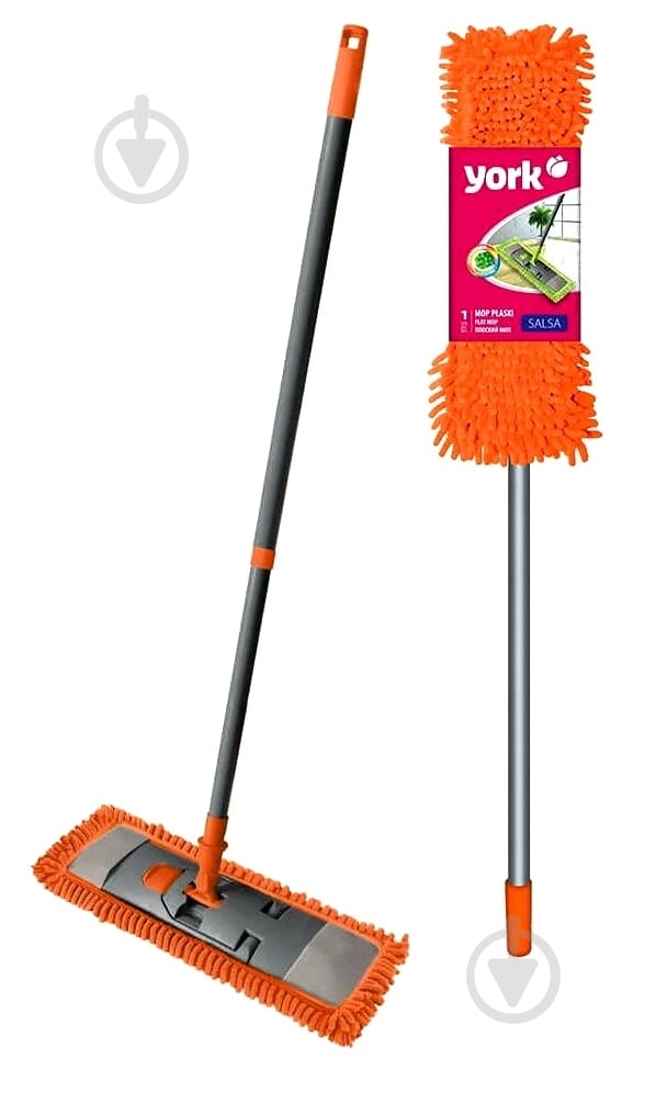 Швабра-натирач для підлоги York SALSA з телескопічною ручкою 78-136 см 43 см помаранчевий - фото 1 Швабра-натирач для підлоги York SALSA з телескопічною ручкою 78-136 см 43 см помаранчевий - фото 1