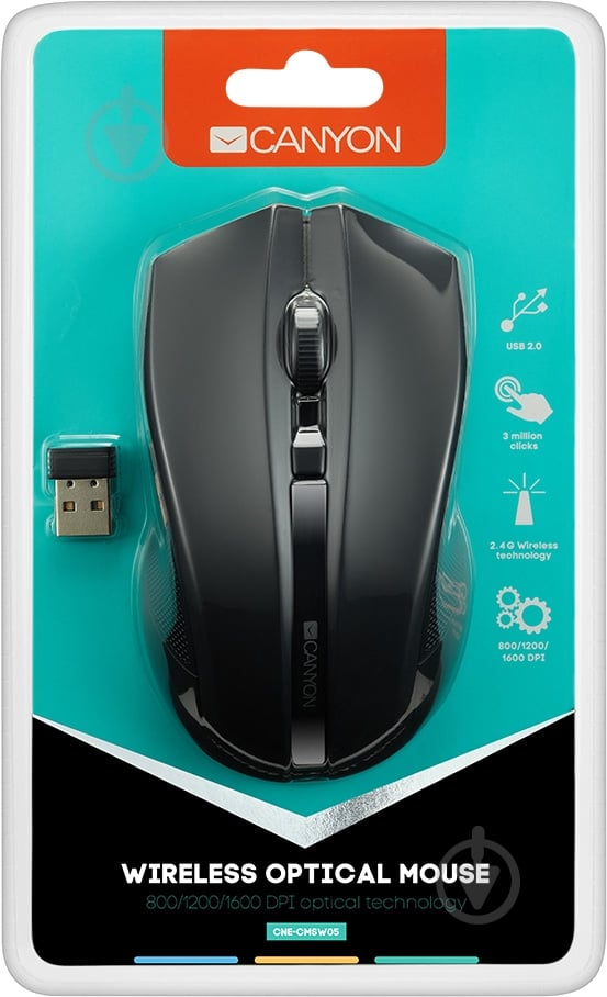 Мышь Canyon CNE-CMSW05B black - фото 4
