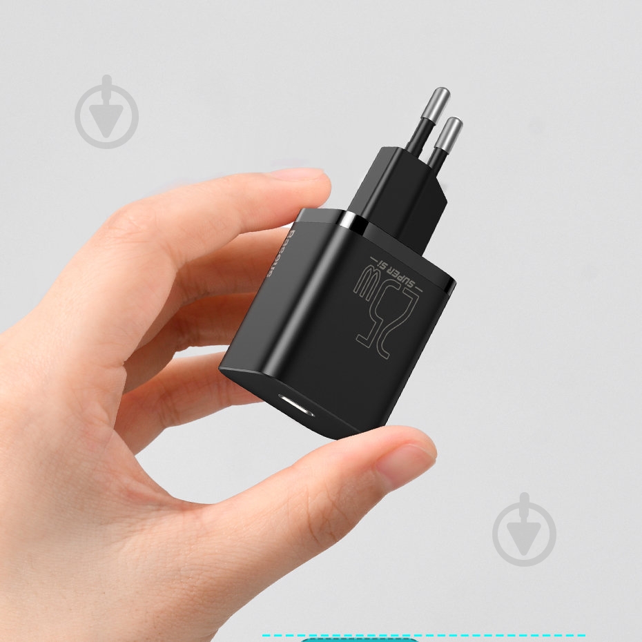 Сетевое зарядное устройство BASEUS Super Si Quick Charger 1C 25W EU Black - фото 10