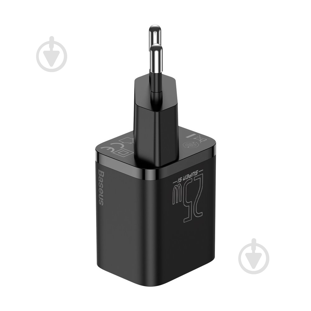 Сетевое зарядное устройство BASEUS Super Si Quick Charger 1C 25W EU Black - фото 3