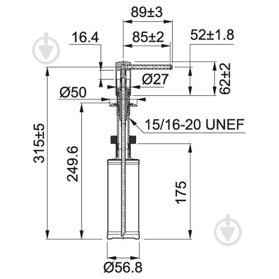 Дозатор Franke Comfort 350 мл (119.0578.746) сахара - фото 2