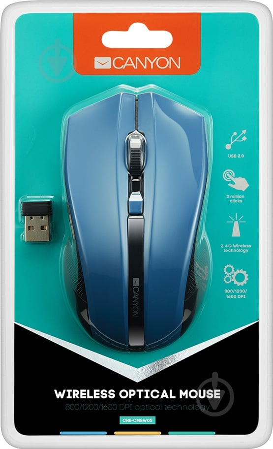 Мышь Canyon CNE-CMSW05BL blue - фото 4