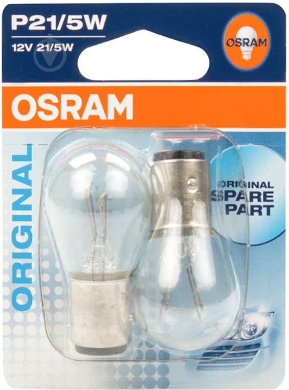 Автолампа розжарювання Osram Original P21/5W 21/5 Вт 2 шт.(7528-02B) - фото 2