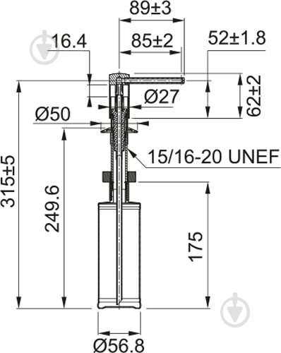 Дозатор Franke Comfort 350 мл (119.0584.065) хром - фото 2 Дозатор Franke Comfort 350 мл (119.0584.065) хром - фото 2