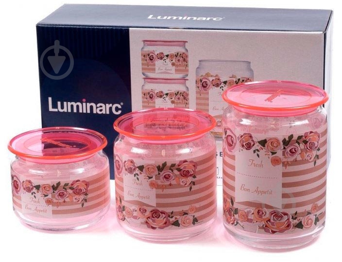 Набор банок Luminarc Plano rosettes 3х0.5, 0.75, 1 л (P9213) - фото 4