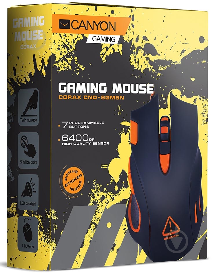 Мышь Canyon Corax CND-SGM5N black - фото 3 Мышь Canyon Corax CND-SGM5N black - фото 3