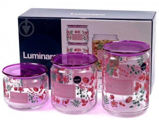 Набор банок Luminarc Plano irises 3х0.5, 0.75, 1 л (P9216) - фото 2 Набор банок Luminarc Plano irises 3х0.5, 0.75, 1 л (P9216) - фото 2