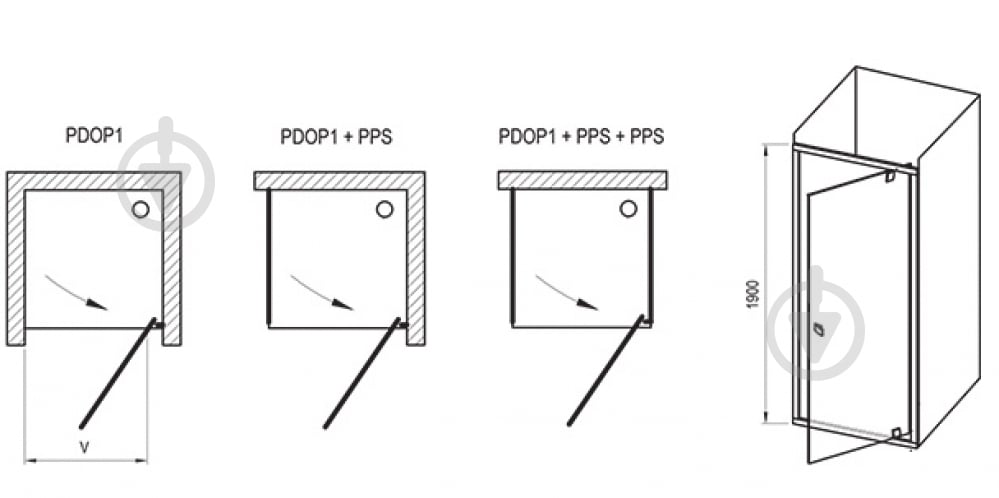 Душевые двери Ravak PIVOT PDOP1-90 - фото 3