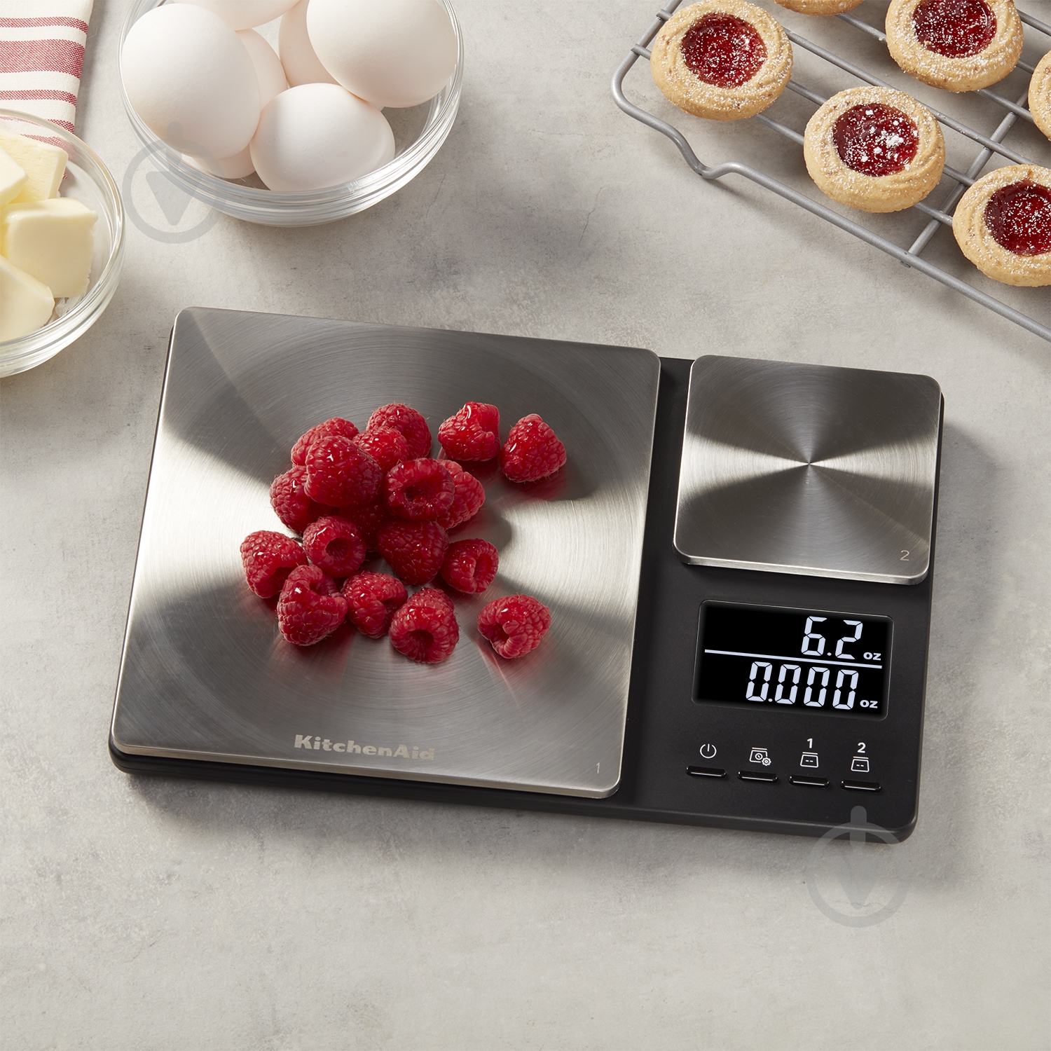Ваги кухонні KitchenAid Measuring з подвійною платформою срібний (KQ909G) - фото 5