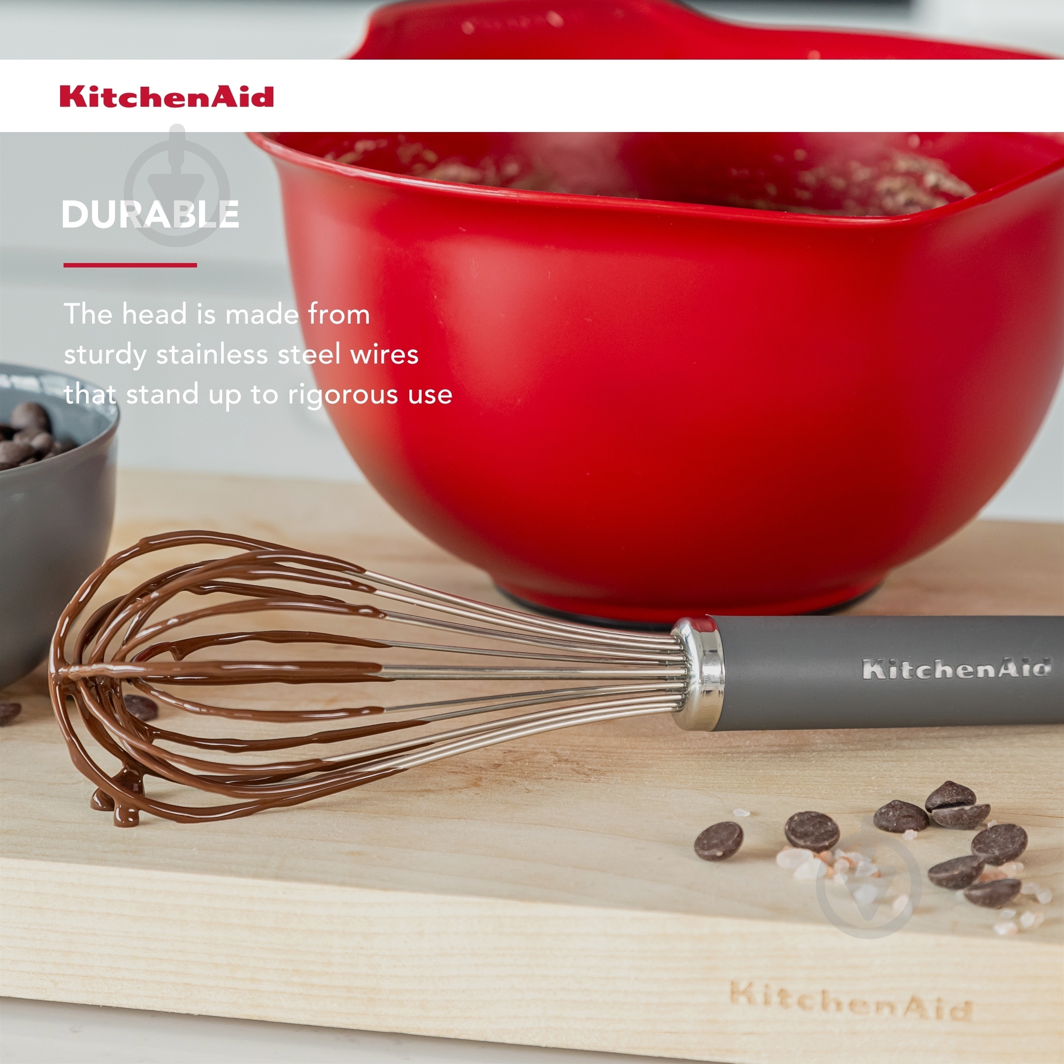 Венчик KitchenAid Coreline, 26,2 см, серый (KAS060OHCGG) - фото 5 Венчик KitchenAid Coreline, 26,2 см, серый (KAS060OHCGG) - фото 5