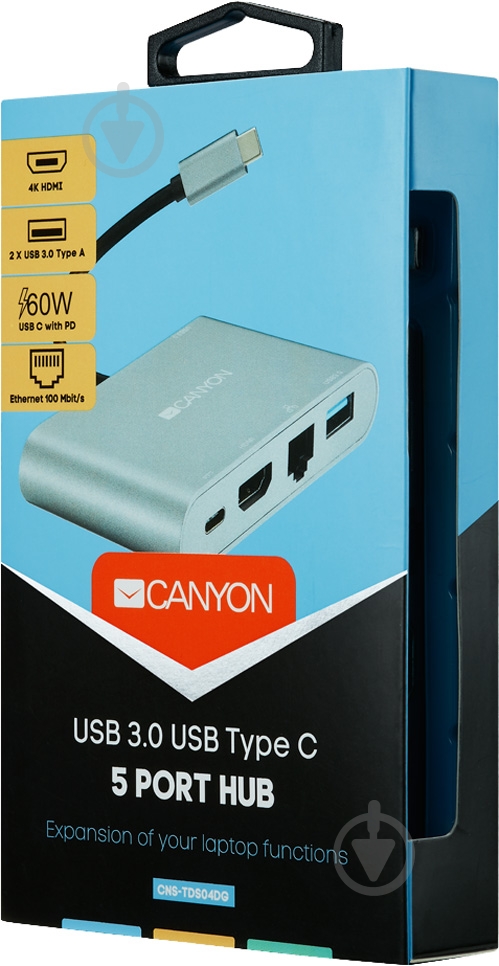Док-станция Canyon 5-в-1 USB Type C CNS-TDS04DG - фото 4