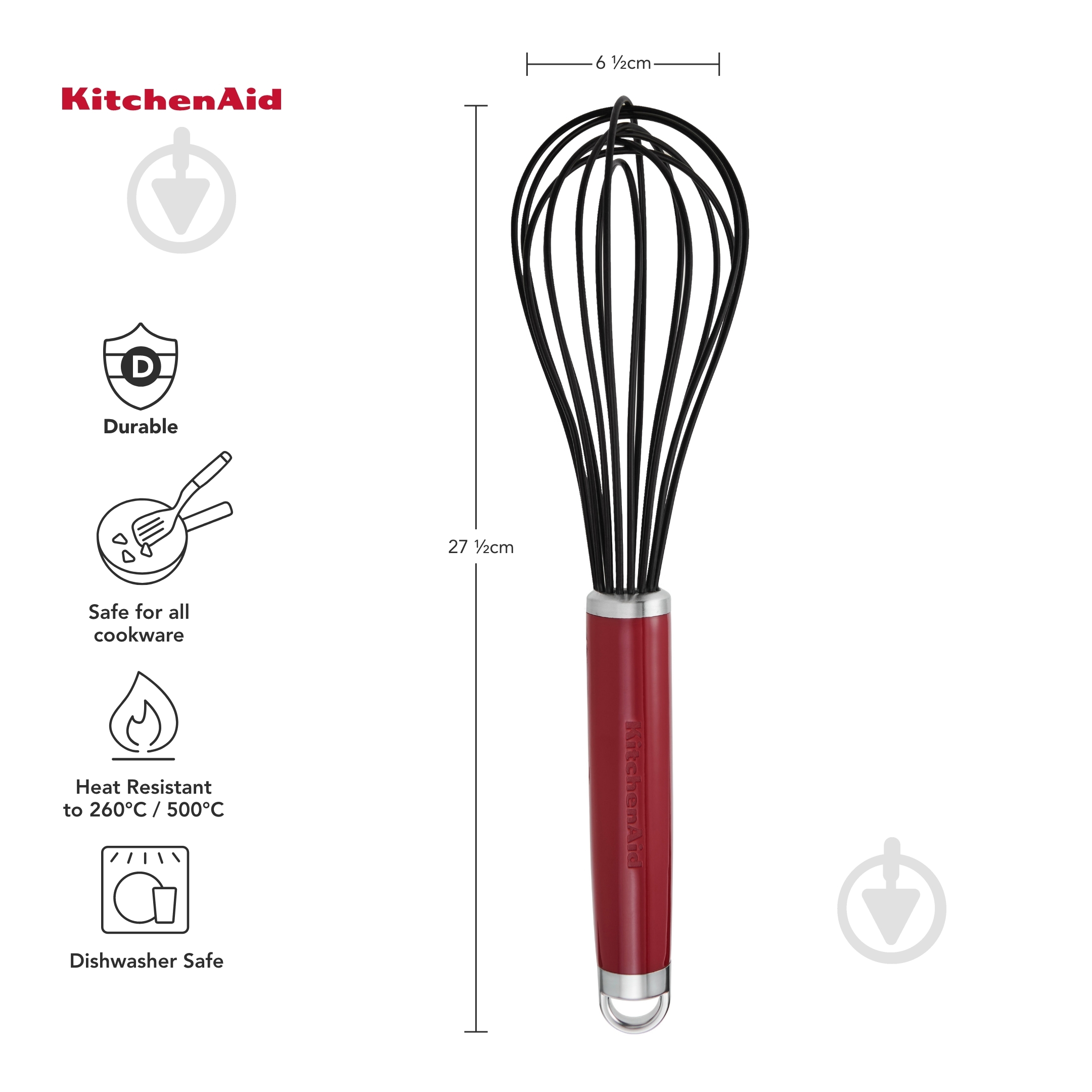 Вінчик KitchenAid Coreline, 27 см, червоний (KAG0640OHERE) - фото 3