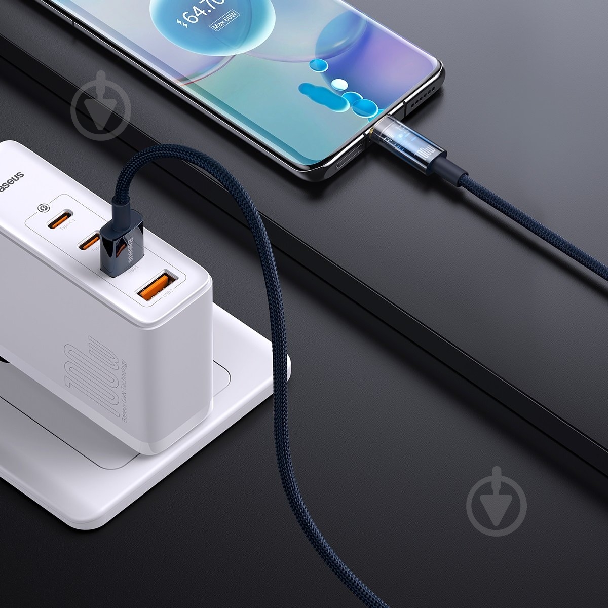 Кабель BASEUS 1 м голубой (CATS000203) - фото 7